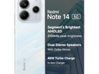 Redmi Note 14 5G (Mystique White, 8GB RAM 256GB Storage) | Global Debut MTK Dimensity 7025 Ultra | 2100 nits Segment Brightest 120Hz AMOLED | 50MP Sony LYT 600 OIS+EIS Triple Camera
