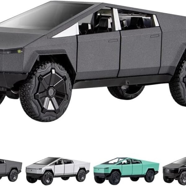 Sky Tech® Tesla Cyber Truck 1:24 Model Car Exclusive Alloy Metal Pull Back Die-cast Car Diecast Metal Toy car with Openable Doors & Light Music Best Gifts Toys Kids【Colors as Per Stock】