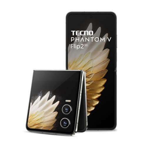 TECNO Phantom V Flip 2 (Moondust Grey, 8GB+256GB) | Strongest Flip Ever | 4720mAh with 70W Charger | Advance AI Features | 50MP OIS+50MP Camera | 6.9" 120Hz AMOLED Main & 3.64" AMOLED Cover Screen