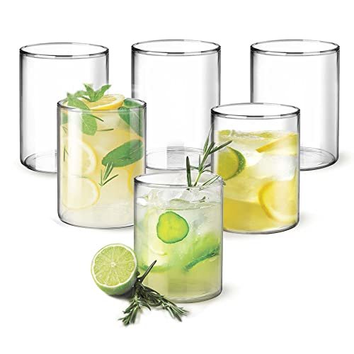 Treo by Milton Vector Borosilicate Glass Tumbler, Set of 6, 300 ml Each, Transparent, Ideal for Water, Juice, Cocktails, Mocktails