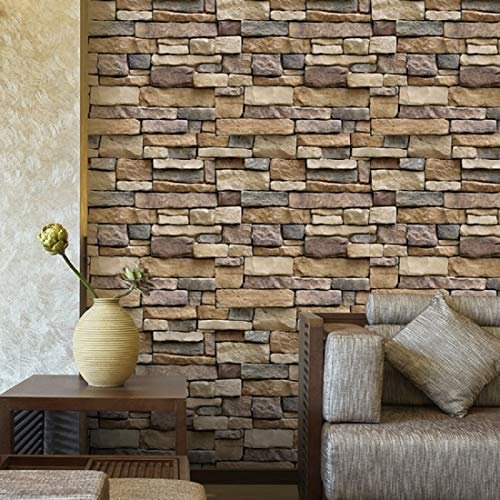 VBM Stone Wall Stickers - PVC Self-Adhesive Wallpaper, Stones, 60 x 200 cm (eat)