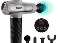 beatXP Bolt Go Massage Gun |Body Massager |Touch Display- Percussion Gun Back Massager for Men & Women with 4 Attachments (4000mAh Battery) & up to 12 Months Warranty by beatXP (Metallic Silver)