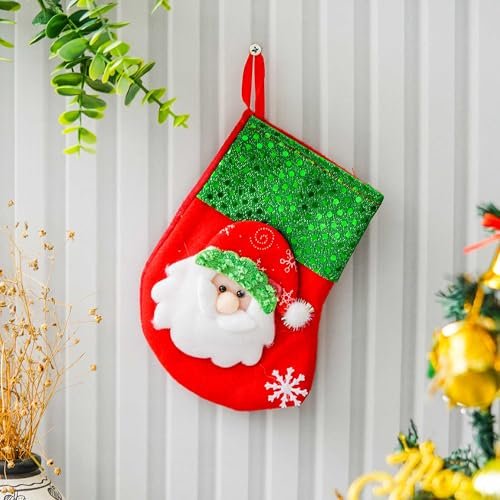 eCraftIndia Merry Christmas Stockings Santa Claus Design Christmas Socks Decoration|Christmas Gifts for Women Men Kids Girls Boys Friends|Christmas Decorations Items for Home Christmas Ornaments Props