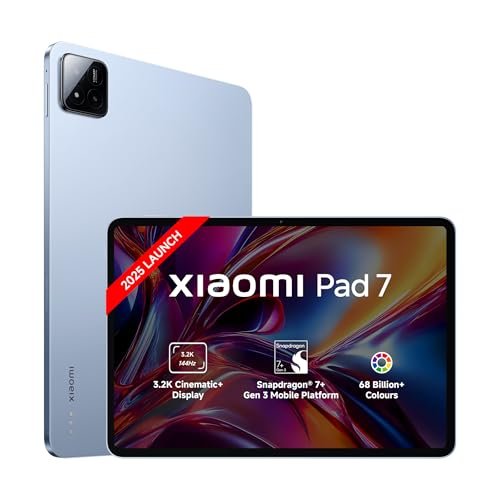 Xiaomi Pad 7 |Qualcomm Snapdragon 7+ Gen 3 |28.44cm(11.2") Display |8GB, 128GB |3.2K CrystalRes Display |HyperOS 2 |68 Billion+ Colours |Dolby Vision Atmos |Quad Speakers |Wi-Fi 6e |Mirage Purple