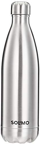 Amazon Brand - Solimo 1000ml Stainless Steel Insulated (Thermosteel) Water Bottle | 24 Hours Hot and Cold | Leakproof, Rust and Corrosion Resistant| For Travel, Office, Trekking, Home (Silver)