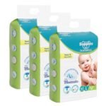 Amazon Brand - Supples Premium Baby Diaper Pants | 186 Baby Diapers | Large | 9-14 Kg | 62 x 3 Packs | 12 Hrs Absorption | Cushiony Cotton Soft Fabric | Phthalates-Free | Triple Leak Guard