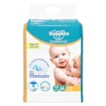 Amazon Brand - Supples Premium Baby Diaper Pants | 72 Baby Diapers | Medium | 7-12 Kg | 12 Hrs Absorption | Cushiony Cotton Soft Fabric | Phthalates-Free | Triple Leak Guard
