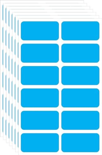 BlackDreams® Sky Blue Color Blank Plain Rectangular Self Adhesive Paper Sticker Labels Size 50mm x 25mm (2" x 1") 300 Pcs for Color Coding Organizing Office Home use