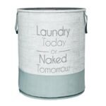 Kuber Industries Laundry Basket | Non-Woven Round Laundry Basket | Clothes Storage Hamper | Foldable Laundry Bag with Handle | Toy Storage Basket | Jute-Print | 45 LTR | Gray