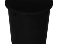 Kuber Industries Plastic Dustbin|Solid Color & Durable Plastic|Round Shape, Capicity 5 Ltr (Black)-47KM01030, Open Top