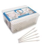 Majestique Paper Sticks Cotton Swabs Buds 2 Shape - Soft, Gentle On Face, Ear Cleaning, Makeup & Beauty Applicator, Nail Polish Removal - 200 Sticks (Pack Of 1) White