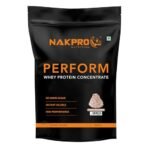 NAKPRO Perform Whey Protein Concentrate 1kg Chocolate Cream | 24g Protein, 5.3g BCAA | Trustified Certified 100% Authentic Supplement Powder & No Adulteration | Fast Absorbing Whey Protein Powder