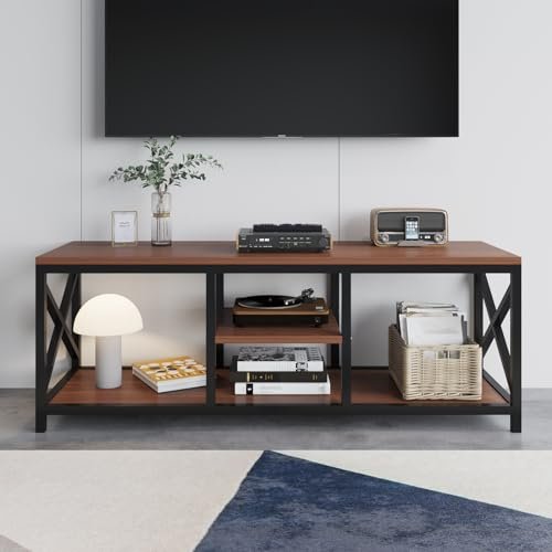 Amazon Brand - Umi Engineering Wood Floor Standing TV Entertainment Unit Set Top Box Stand TV Cabinet with Shelves for Books & Décor Display Unit, Upto 55 Inches - TVU-004 (120 * 40 * 45 cm)