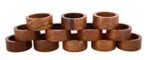 Decor Hub Wooden Round Napkin Ring Sleek Plain Decorative 1.5 inch Handcrafted Napkin Holders for Table Decor Dinner Wedding Party and Dining Parties Set of 12