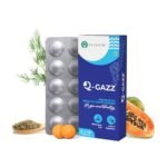 Velbiom Q-gazz Helps in Gas, Bloating and Indigestion Clinically Proven Unique blend of Probiotics, Carminative oils and Digestive Enzymes For Men & Women Formulated by Doctors - 30 Tablets