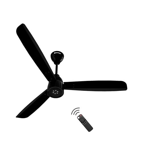 atomberg Renesa Enzel 1200mm BLDC Ceiling Fan with Remote Control | BEE 5 star Rated Energy Efficient Ceiling Fan | High Air Delivery with LED Indicators| 3 Year Warranty (Gloss Black)