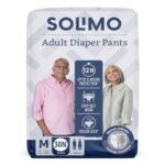 Amazon Brand - Solimo Adult Diapers Pant Style | Medium Size | 30 Count | Waist 24-45 Inch (60-115 cm) | Fast Absorption | Leak Proof | Unisex | For Men & Women