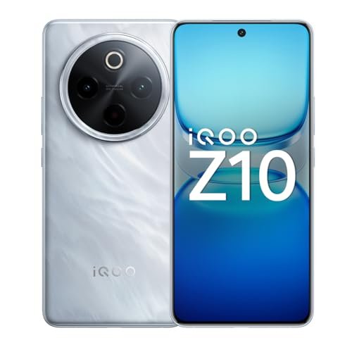 iQOO Z10 5G (Glacier Silver, 8GB RAM, 128GB Stroage) | India's Biggest Ever 7300 mAh Battery | Snapdragon 7s Gen 3 Processor | Brightest Quad Curved AMOLED Display in The Segment