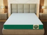 SleepyHug AirCell Ortho Dual Comfort Plus 4 Inch Mattress |Reversible Hard & Soft | 2 Side |7 Years Warranty | Back Pain Relief| Orthopedic | Double Bed Size White & Teal (LxWxH -75x48x4 Inch)