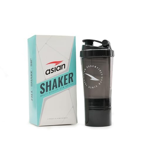 ASIAN AMB-079Gym Shaker Bottle, Shakers for Protein Shake with 2 Storage Compartment Gym protein shaker for workout