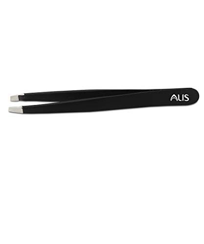 Alis Professional Black Square Tip Tweezer for Eyebrow, Eyelash Extensions, Blackhead Removal, Facial Hair (BP-0189)