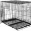 Amazon Basics Foldable Metal Wire Dog Cage/ Crate/ Carrier with Tray | For Large and XL Adult Dogs | 42 Inch | Black | Foldable Single Door | Removable Base Tray | Manual Locking Mechanism