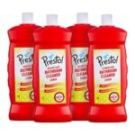 Amazon Brand - Presto! Disinfectant Bathroom Cleaner Liquid | Lemon | 4 Litre | 1 L x 4 Packs | Kills 99.99% of Germs | Suitable for Bathroom Floors, Slabs, Tiles, Sinks, Taps