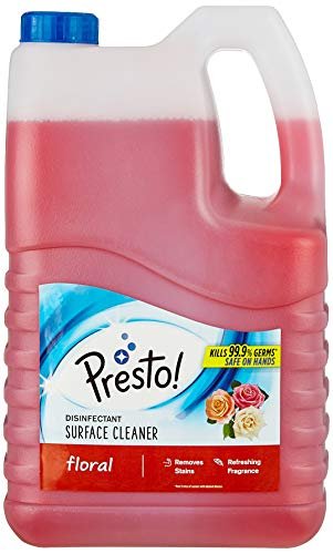 Amazon Brand - Presto! Disinfectant Floor & Surface Cleaner | Floral | 5 Litre | Kills 99.9% Germs