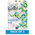Amazon Brand - Presto! Naphthalene Balls | 1 Kg | 200 Gram X 5 Packs | Insect Repellant | Ideal For Cupboards, Bookshelves And Toilets