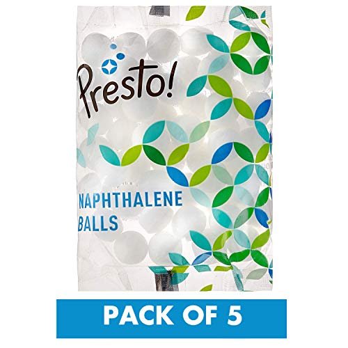 Amazon Brand - Presto! Naphthalene Balls | 1 Kg | 200 Gram X 5 Packs | Insect Repellant | Ideal For Cupboards, Bookshelves And Toilets