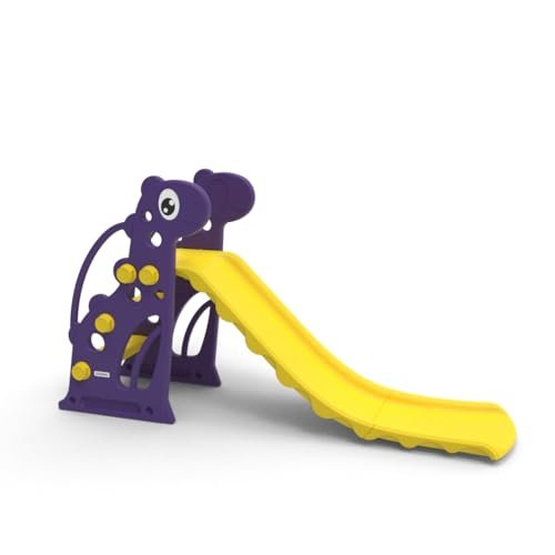 Amazon Brand - Solimo Kids Garden Super Slide | Safe and Fun | Indoor and Outdoor Toy for Boys and Girls 2 to 4 Years | Easy Assembly | Rounded Corners for Safety | Yellow & Purple, Multicolor