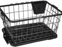 Amazon Brand - Solimo Mid-Steel Utensil Basket with Spoon Holder, Rectangle, Small, Black