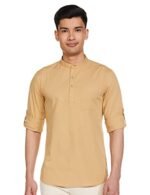 Amazon Brand - Symbol Men's 100% Cotton Regular Fit Casual Shirt (Kurta Placket Style) (Available in Combo Packs)