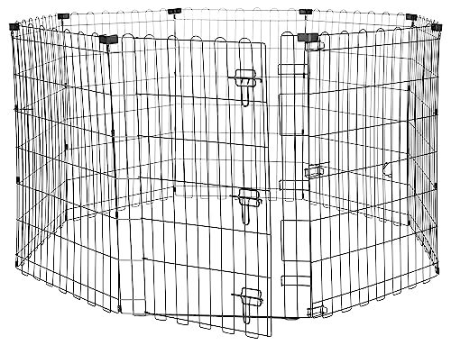 AmazonBasics Foldable Metal Pet Exercise and Playpen With Door, 36", Large Size