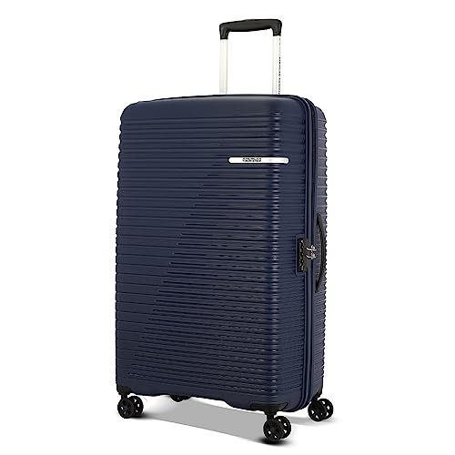 American Tourister Liftoff 79 CM Large Check-in Polypropylene (PP) Hard 8 Wheels Spinner Luggage/Suitcase/Trolley Bag for Travel (Mid Blue)
