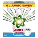 Ariel Liquid Detergent Top Load - 6L Jumbo Saver | Removes 7 day dried-in Stains in 1 wash inside Washing Machine | Now at Price of Powders | Amazing Fragrance | Protects Colours | Dissolves Faster