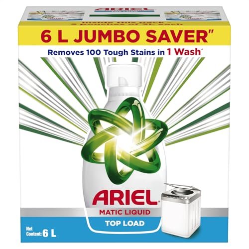 Ariel Liquid Detergent Top Load - 6L Jumbo Saver | Removes 7 day dried-in Stains in 1 wash inside Washing Machine | Now at Price of Powders | Amazing Fragrance | Protects Colours | Dissolves Faster