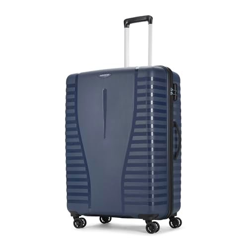 Aristocrat Polypropylene Airpro Spinner Check-in 75 Cm(Large) 8 Wheels Trolley Bags for Travel Hard Case Luggage, Lightweight Bag with Combination Lock & Robust Trolley with 7 Years Warranty (Blue)