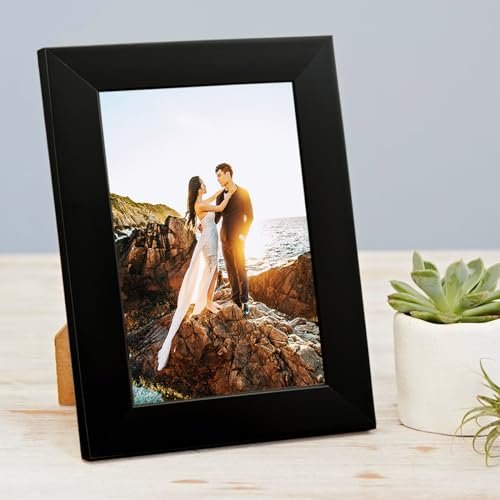 Art Street Synthetic Table/Wall Photo Frame for Home Décor, Bedroom, Table Top, Office Desk, Living Room (4" x 6", Black)