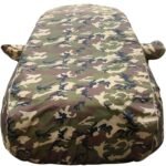 Autofact 100% Waterproof Car Body Cover Compatible with Maruti Celerio (2022 to 2023), with Mirror Pockets, 4 x 4 American Matty, Long Lasting Strong Durable Material, Camouflage Army Look.