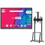 BIG VUE Pro 75 Inch Android 14 Smart Interactive Flat Panel Digital Board with Stand, 8 GB RAM 256 GB ROM, Ai-Copilot, Multitouch Screen Display for Teaching, Classroom & Office Use