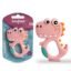 Baybee Silicone Baby Teether for Teething Gums, Manhattan Teething Rattle Toy with Loops Ring, 100% Food Grade Silicone & BPA Free Teether Toy for Babies, Chew Teether for 6 to 12 Months (Dinosaur Pink)