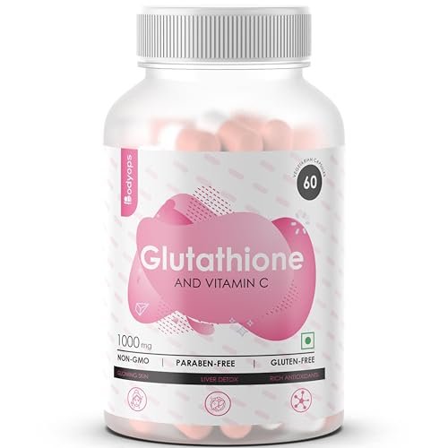 Bodyops L-Glutathione for Healthy & Radiant Skin for Men & Women with Vitamin C (60 Capsules (Pack of 1)), 100 grams
