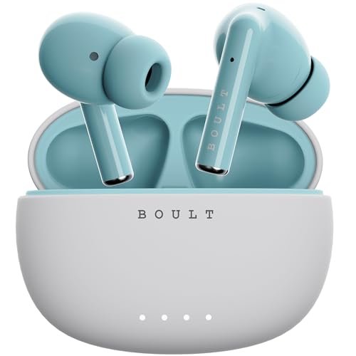 Boult Audio W20 Truly Wireless in Ear Earbuds with 40H Playtime, Zen™ ENC Mic, 45ms Low Latency, 13mm Bass Drivers, Type-C Fast Charging, Made in India, Touch Control, IPX5 ear buds TWS (Glacier Blue)