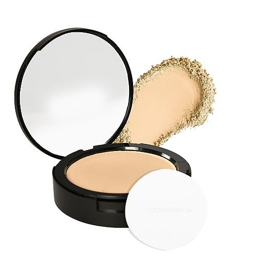 COLORESSENCE Starlet Matte Finish Compact Powder for Setting Base for All Skin Type| Oil Control Lightweight Formula | With Free Applicator Puff | Beige, 10 Gram