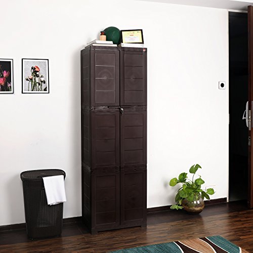 Cello Novelty Large Plastic Cupboard with lock(Ice Brown)