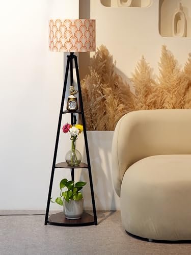 Crosscut Furniture Printed Floor Lamp with 3 Shelves (Hollywood Hills) LED Bulb Included
