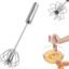 Dhvsam Egg Whisk, Hand Push Whisk Blender, Stainless Steel Egg Beater, Milk Frother, Rotating Push Mixer Stirrer for Whisking, Beating, Stirring Non-Electric Household Silent Blender for Home Kitchen