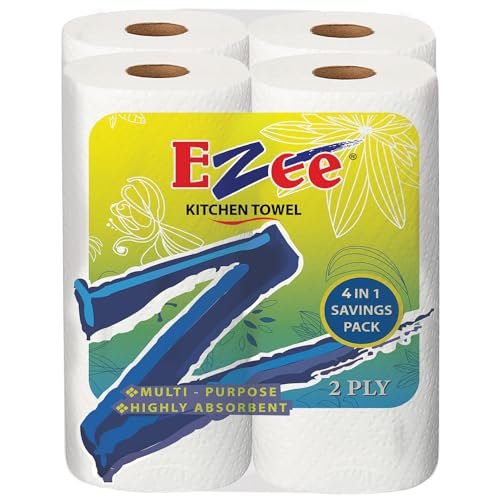 Ezee Kitchen Tissue/Paper Towel Roll - 4 Rolls (60 Pulls Per Roll, 240 Sheets)