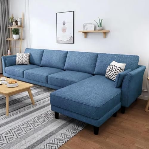 FURNY Apstero 5 Seater Fabric LHS Sectional L Shape Sofa Set (Brown)